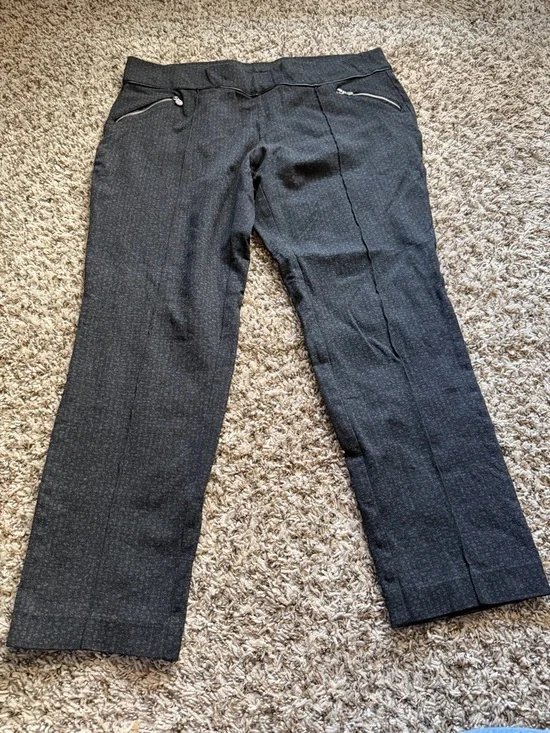 Anne Klein Dark Charcoal Gray Dress Trousers with Zip Pockets - Picture 1 of 3